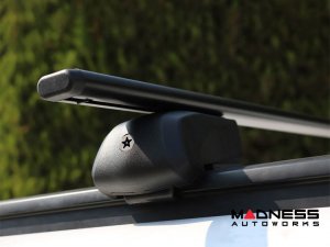 Alfa Romeo Stelvio Roof Rack Cross Bars - for models w/ factory roof rails - Black - Starlock (2017-2025) Alfa Romeo Stelvio Roof Rack Cross Bars - for models w/ factory roof rails - Black - Starlock (2017-2025)